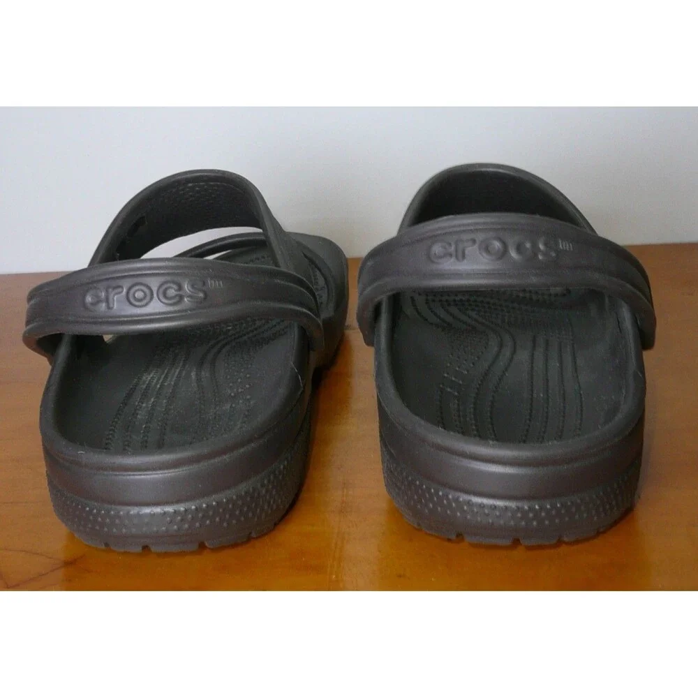 Crocs Classic 2 Strap Sandals Brown Men's Size 13 Excellent Condition Heel Strap